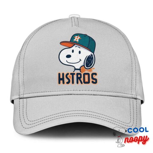 Cheerful Snoopy Houston Astros Logo Hat 3
