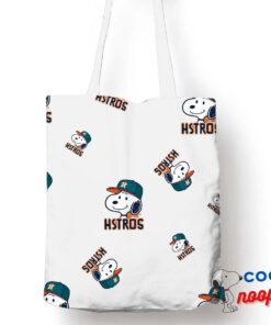 Cheerful Snoopy Houston Astros Logo Tote Bag 1