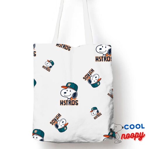 Cheerful Snoopy Houston Astros Logo Tote Bag 1