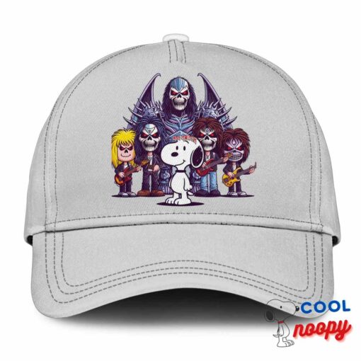 Cheerful Snoopy Iron Maiden Band Hat 3