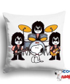 Cheerful Snoopy Kiss Rock Band Square Pillow 1