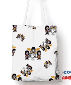 Cheerful Snoopy Kiss Rock Band Tote Bag 1
