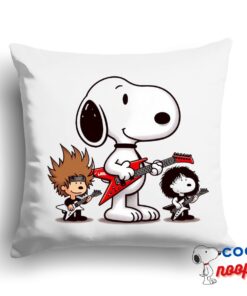 Cheerful Snoopy Metallica Band Square Pillow 1