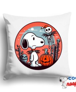 Cheerful Snoopy Nightmare Before Christmas Movie Square Pillow 1