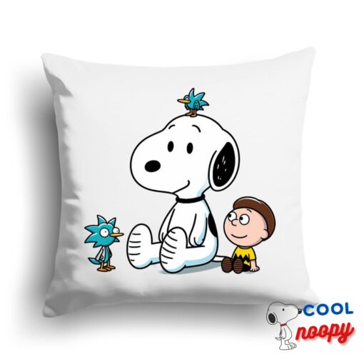 Cheerful Snoopy Rick And Morty Square Pillow 1