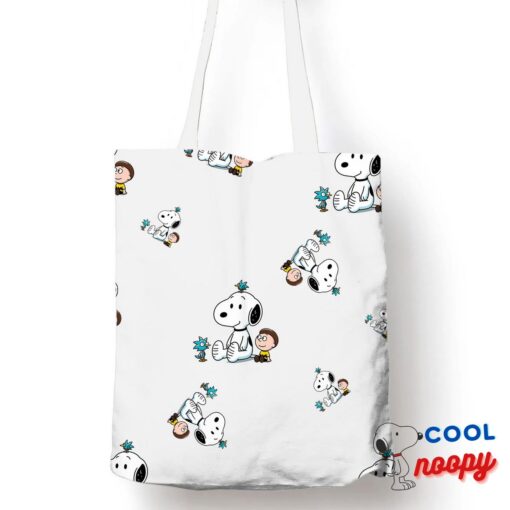 Cheerful Snoopy Rick And Morty Tote Bag 1