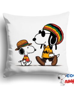 Colorful Snoopy Bob Marley Square Pillow 1