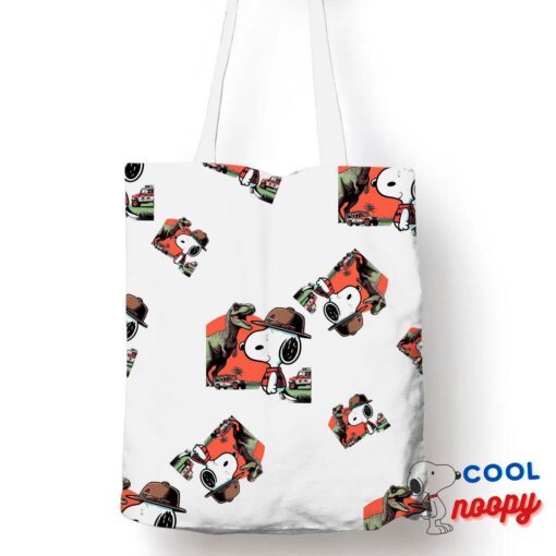 Colorful Snoopy Jurassic Park Tote Bag 1