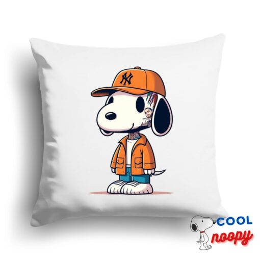 Colorful Snoopy Mac Miller Rapper Square Pillow 1
