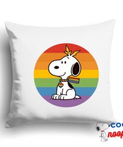 Colorful Snoopy Pride Symbol Square Pillow 1