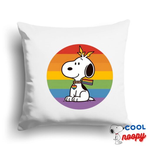 Colorful Snoopy Pride Symbol Square Pillow 1