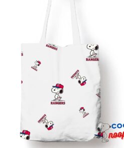Colorful Snoopy Texas Rangers Logo Tote Bag 1