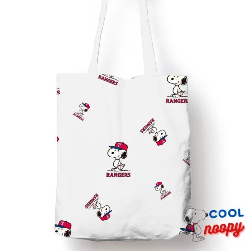 Colorful Snoopy Texas Rangers Logo Tote Bag 1