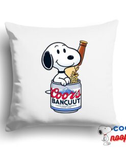 Comfortable Snoopy Coors Banquet Logo Square Pillow 1