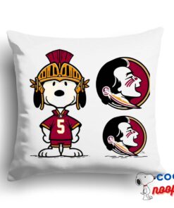 Comfortable Snoopy Florida State Seminoles Logo Square Pillow 1