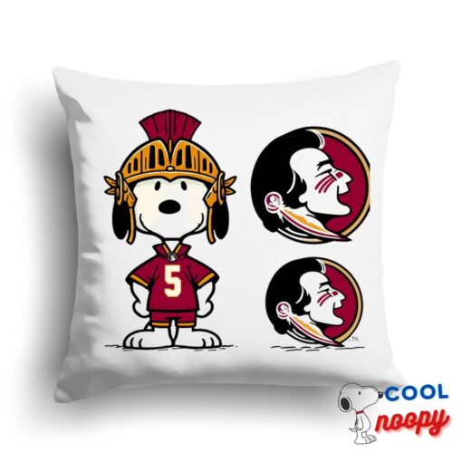 Comfortable Snoopy Florida State Seminoles Logo Square Pillow 1