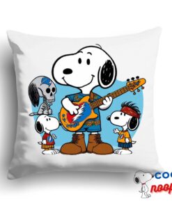 Comfortable Snoopy Grateful Dead Rock Band Square Pillow 1