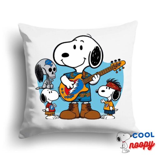 Comfortable Snoopy Grateful Dead Rock Band Square Pillow 1