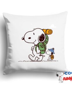 Comfortable Snoopy Hiking Square Pillow 1