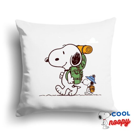 Comfortable Snoopy Hiking Square Pillow 1