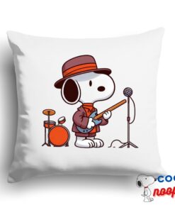 Comfortable Snoopy Maroon Pop Band Square Pillow 1