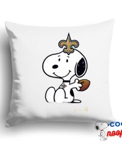 Comfortable Snoopy New Orleans Saints Logo Square Pillow 1