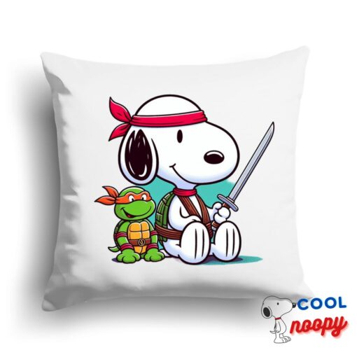 Comfortable Snoopy Ninja Turtle Square Pillow 1