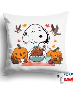 Comfortable Snoopy Thanksgiving Square Pillow 1