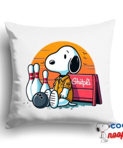 Cool Snoopy Bowling Square Pillow 1