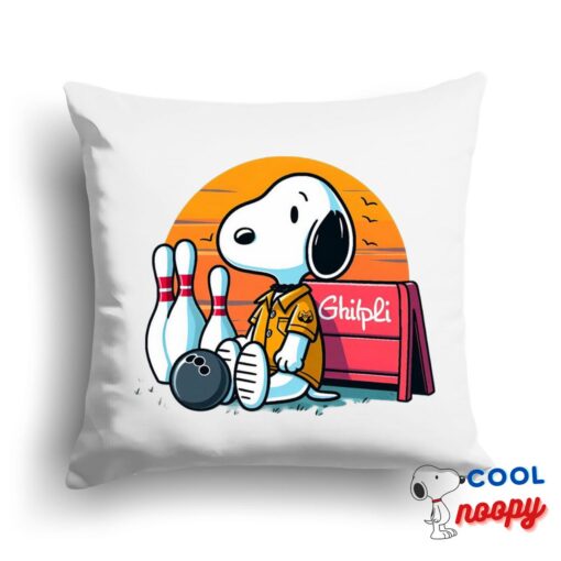 Cool Snoopy Bowling Square Pillow 1