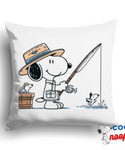 Cool Snoopy Fishing Square Pillow 1