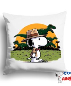 Cool Snoopy Jurassic Park Square Pillow 1