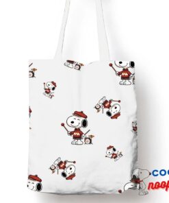 Cool Snoopy Maroon Pop Band Tote Bag 1