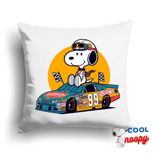 Cool Snoopy Nascar Square Pillow 1