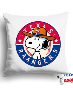 Cool Snoopy Texas Rangers Logo Square Pillow 1