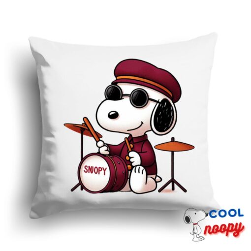 Creative Snoopy Maroon Pop Band Square Pillow 1