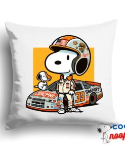 Creative Snoopy Nascar Square Pillow 1