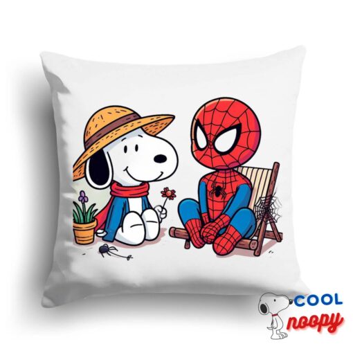 Creative Snoopy Spiderman Square Pillow 1