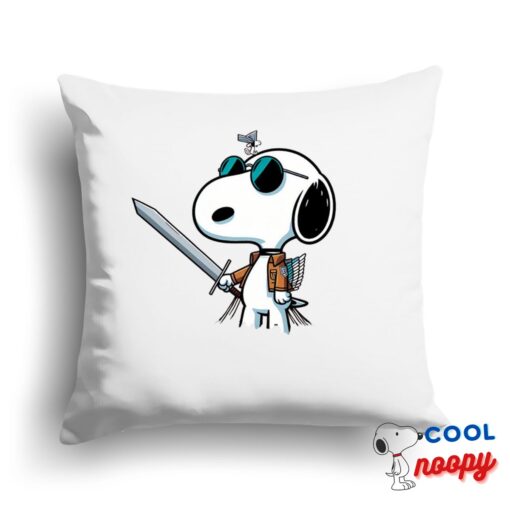 Discount Snoopy Attack On Titan Square Pillow 1