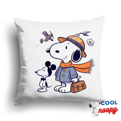 Discount Snoopy Mickey Mouse Square Pillow 1