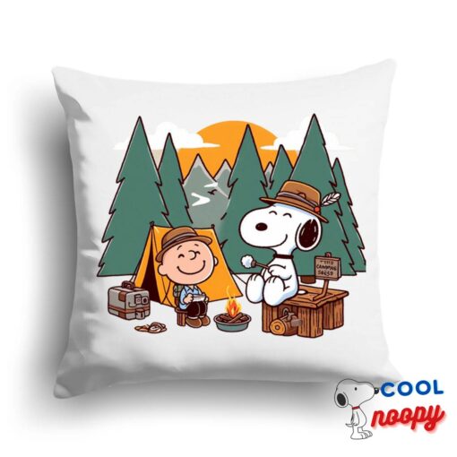 Excellent Snoopy Camping Square Pillow 1