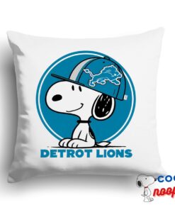 Excellent Snoopy Detroit Lions Logo Square Pillow 1
