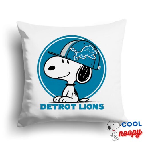 Excellent Snoopy Detroit Lions Logo Square Pillow 1