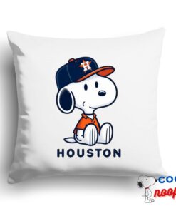 Excellent Snoopy Houston Astros Logo Square Pillow 1