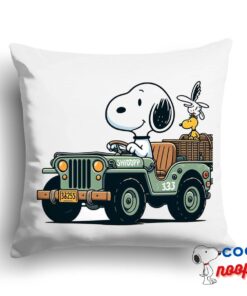 Excellent Snoopy Jeep Square Pillow 1