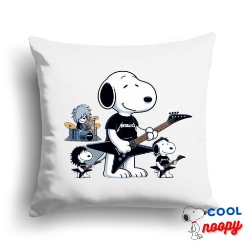 Excellent Snoopy Metallica Band Square Pillow 1