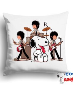 Excellent Snoopy Rolling Stones Rock Band Square Pillow 1