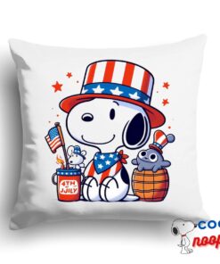 Exciting Snoopy 4th Of July Square Pillow 1