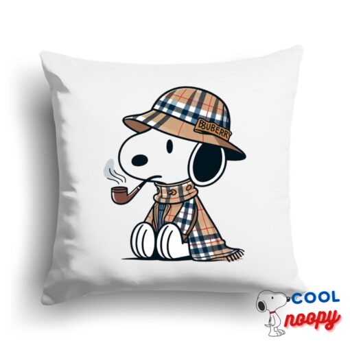 Exciting Snoopy Burberry Square Pillow 1