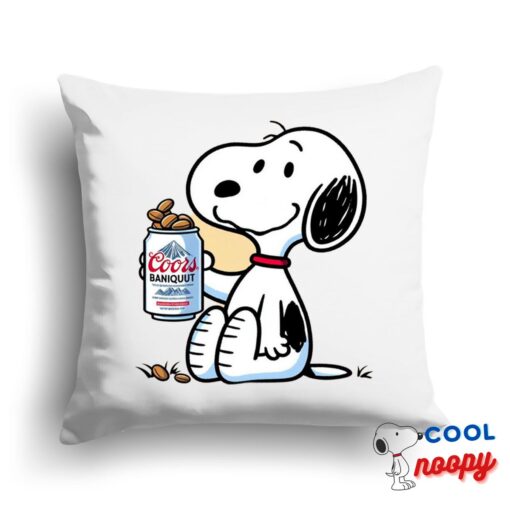 Exciting Snoopy Coors Banquet Logo Square Pillow 1